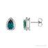 Sapphire Row Lab-Grown Gemstone Pear Halo Stud Earrings - Alexandrite, 14K White Gold