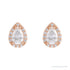 Sapphire Row Lab-Grown Gemstone Pear Halo Stud Earrings - Moissanite, 14K Rose Gold, 4 mm (view 2)