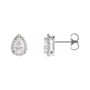 Sapphire Row Lab-Grown Gemstone Pear Halo Stud Earrings - Moissanite, Platinum, 4 mm