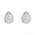 Sapphire Row Lab-Grown Gemstone Pear Halo Stud Earrings - Moissanite, Platinum, 4 mm (view 2)