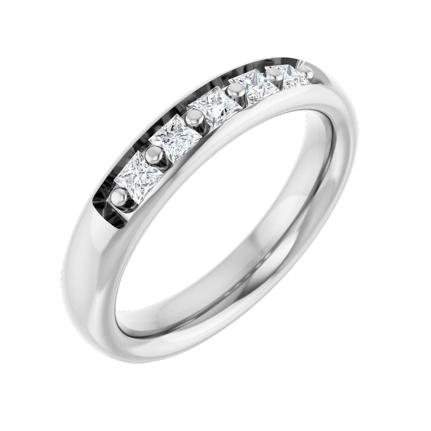 Sapphire Row Lab-Grown Diamond Five-Stone Band - 14K White Gold
