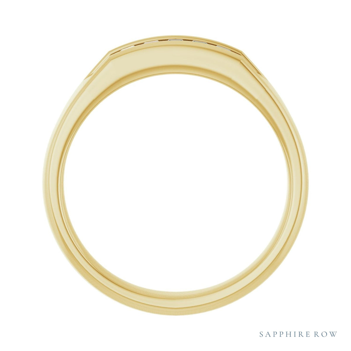 Sapphire Row Natural Diamond Five-Stone Channel-Set Band - 14K Yellow Gold (view 2)