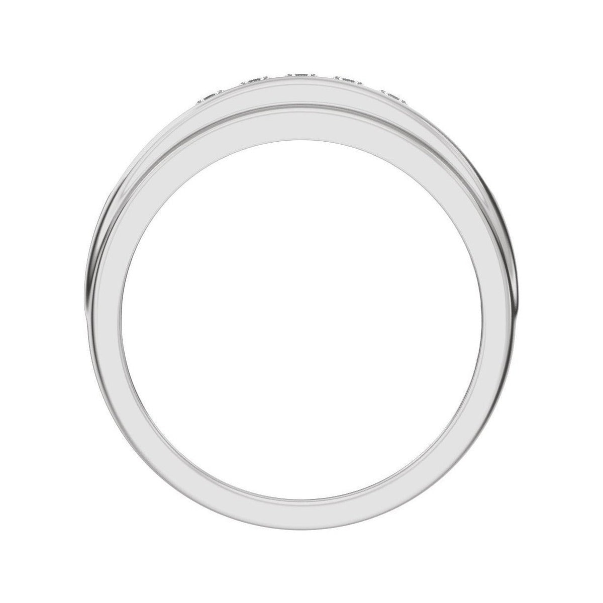 Sapphire Row Lab-Grown Diamond Channel-Set Tapered Band - 14K White Gold (view 2)