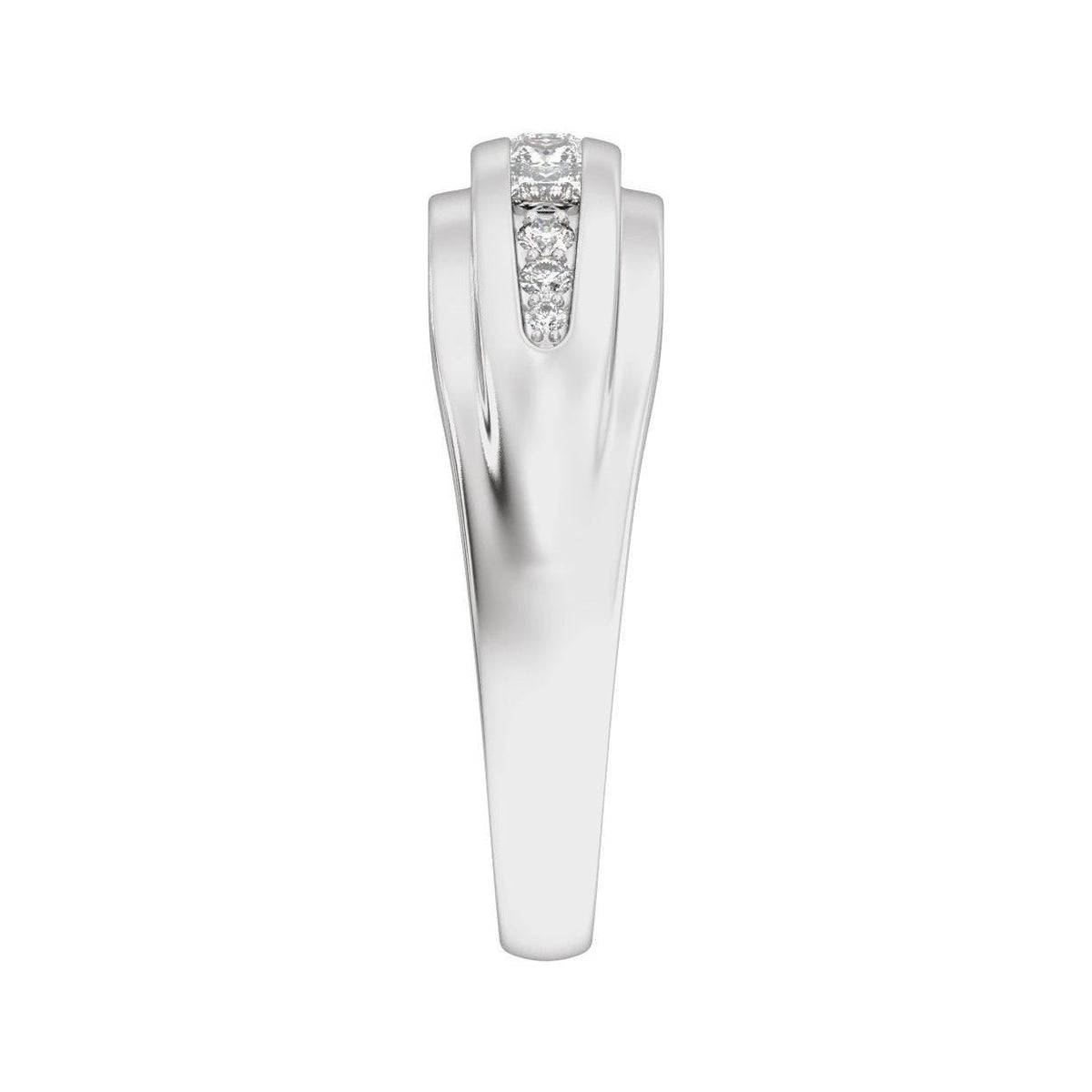 Sapphire Row Lab-Grown Diamond Channel-Set Tapered Band - 14K White Gold (view 4)