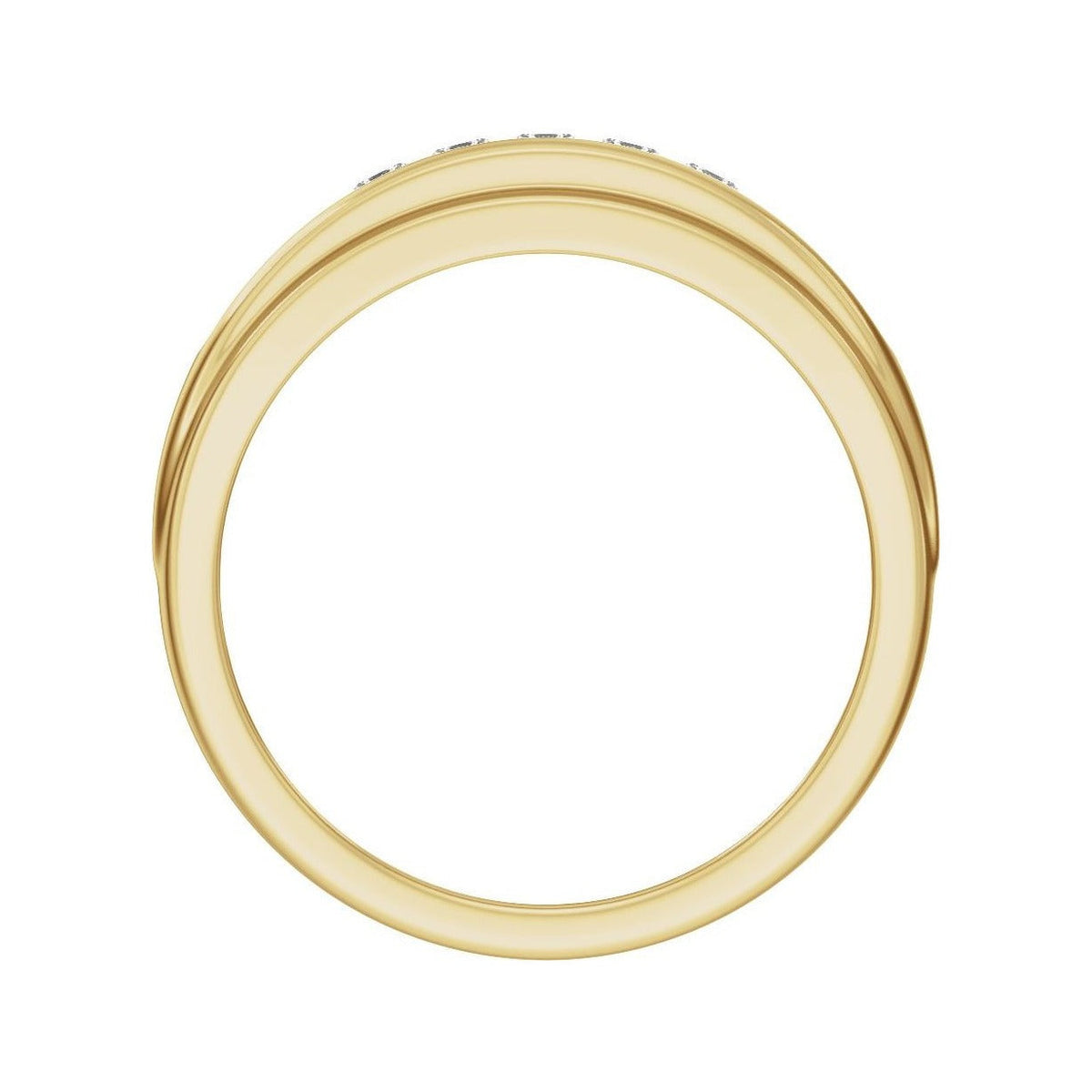 Sapphire Row Lab-Grown Diamond Channel-Set Tapered Band - 14K Yellow Gold (view 2)
