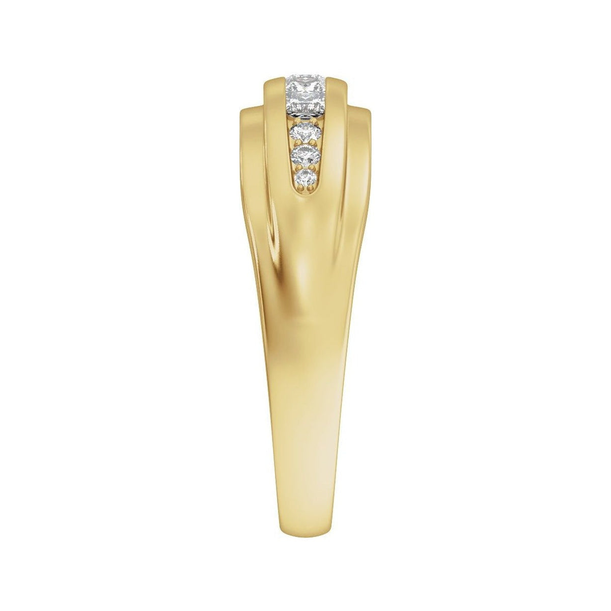 Sapphire Row Lab-Grown Diamond Channel-Set Tapered Band - 14K Yellow Gold (view 4)
