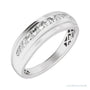 Sapphire Row Natural Diamond Channel-Set Tapered Band - 14K White Gold
