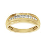 Sapphire Row Natural Diamond Channel-Set Tapered Band - 14K Yellow Gold (view 3)