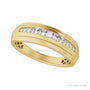 Sapphire Row Natural Diamond Channel-Set Tapered Band - 14K Yellow Gold (view 5)