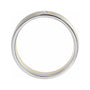 Sapphire Row Natural Diamond Mixed Gold Groove Solitaire Band - 14K White & Yellow Gold (view 2)