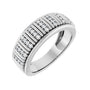 Sapphire Row Lab-Grown Diamond Pavé Groove Band - 14K White Gold