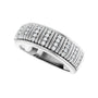 Sapphire Row Lab-Grown Diamond Pavé Groove Band - 14K White Gold (view 5)