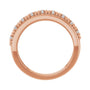 Sapphire Row Lab-Grown Diamond Pavé Groove Band - 14K Rose Gold (view 2)