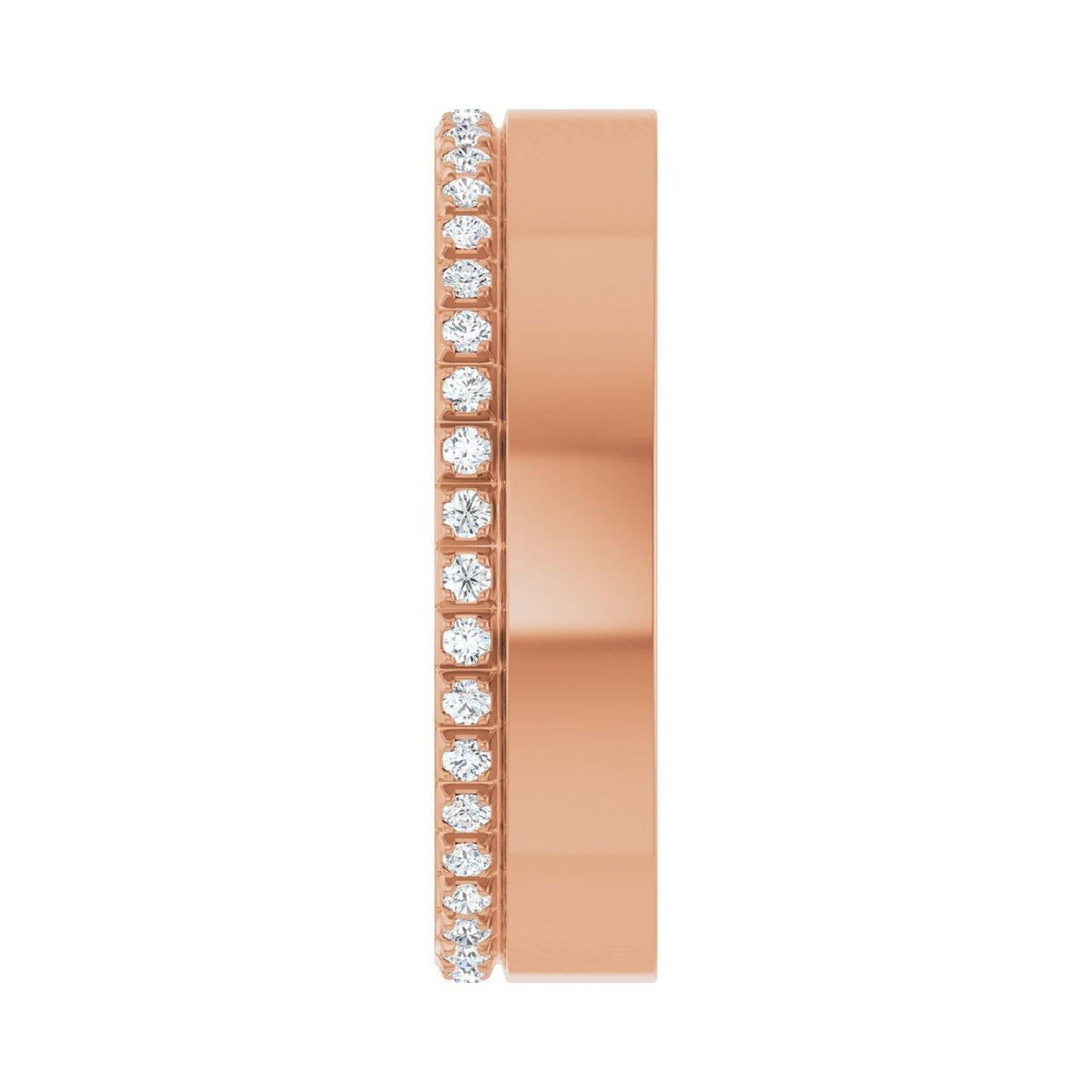 Sapphire Row Lab-Grown Diamond Pavé Detail Cigar Band - 14K Rose Gold, 1/3 ctw (view 4)