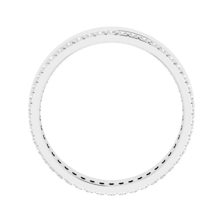 Sapphire Row Lab-Grown Diamond Pavé Detail Cigar Band - 14K White Gold, 3/8 ctw (view 2)