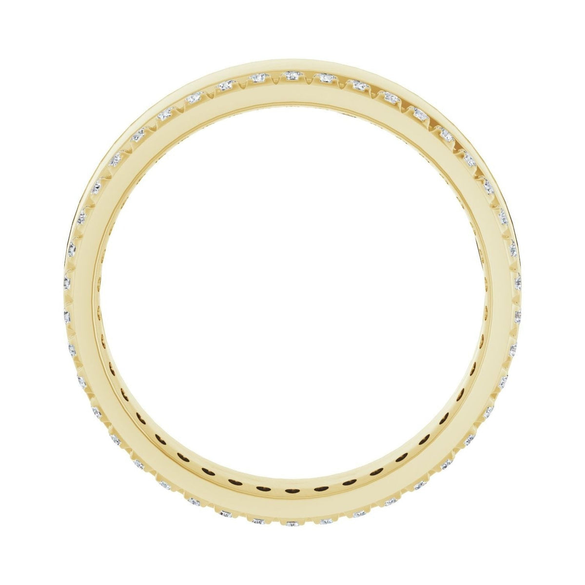 Sapphire Row Lab-Grown Diamond Pavé Detail Cigar Band - 14K Yellow Gold, 1/3 ctw (view 2)