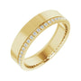 Sapphire Row Lab-Grown Diamond Pavé Detail Cigar Band - 14K Yellow Gold, 3/8 ctw