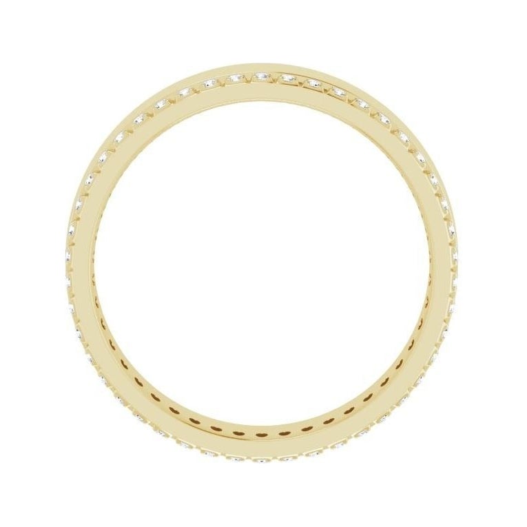 Sapphire Row Lab-Grown Diamond Pavé Detail Cigar Band - 14K Yellow Gold, 3/8 ctw (view 2)
