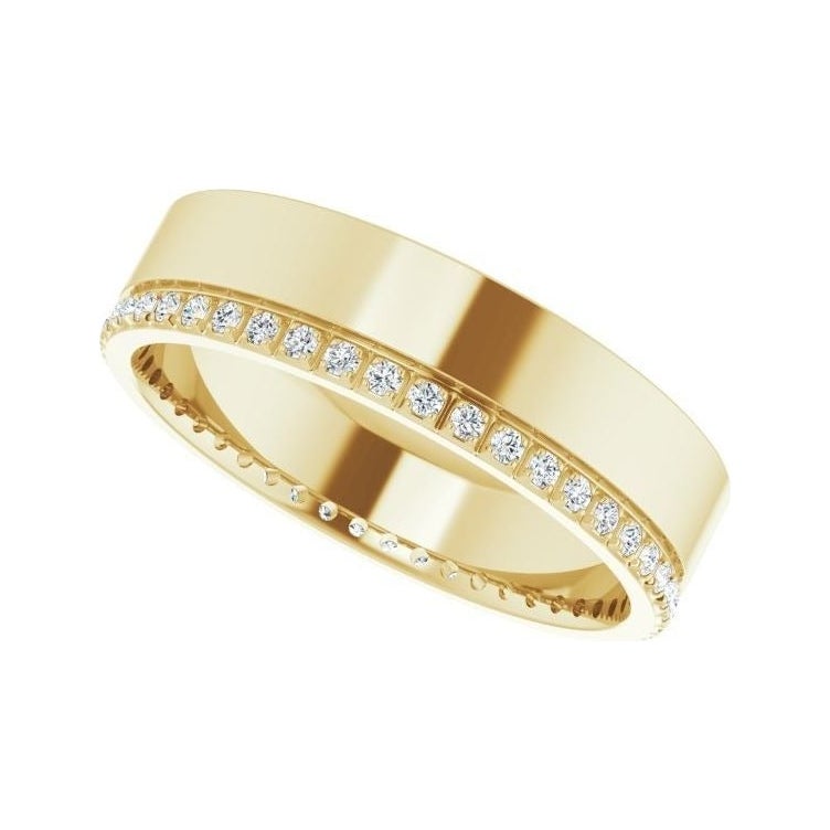 Sapphire Row Lab-Grown Diamond Pavé Detail Cigar Band - 14K Yellow Gold, 3/8 ctw (view 5)