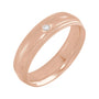 Sapphire Row Natural Diamond Milgrain Detail Solitaire Comfort Band - 14K Rose Gold