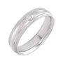 Sapphire Row Natural Diamond Milgrain Detail Solitaire Comfort Band - 14K White Gold