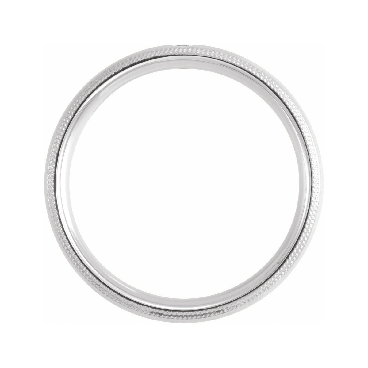 Sapphire Row Natural Diamond Milgrain Detail Solitaire Comfort Band - 14K White Gold (view 2)