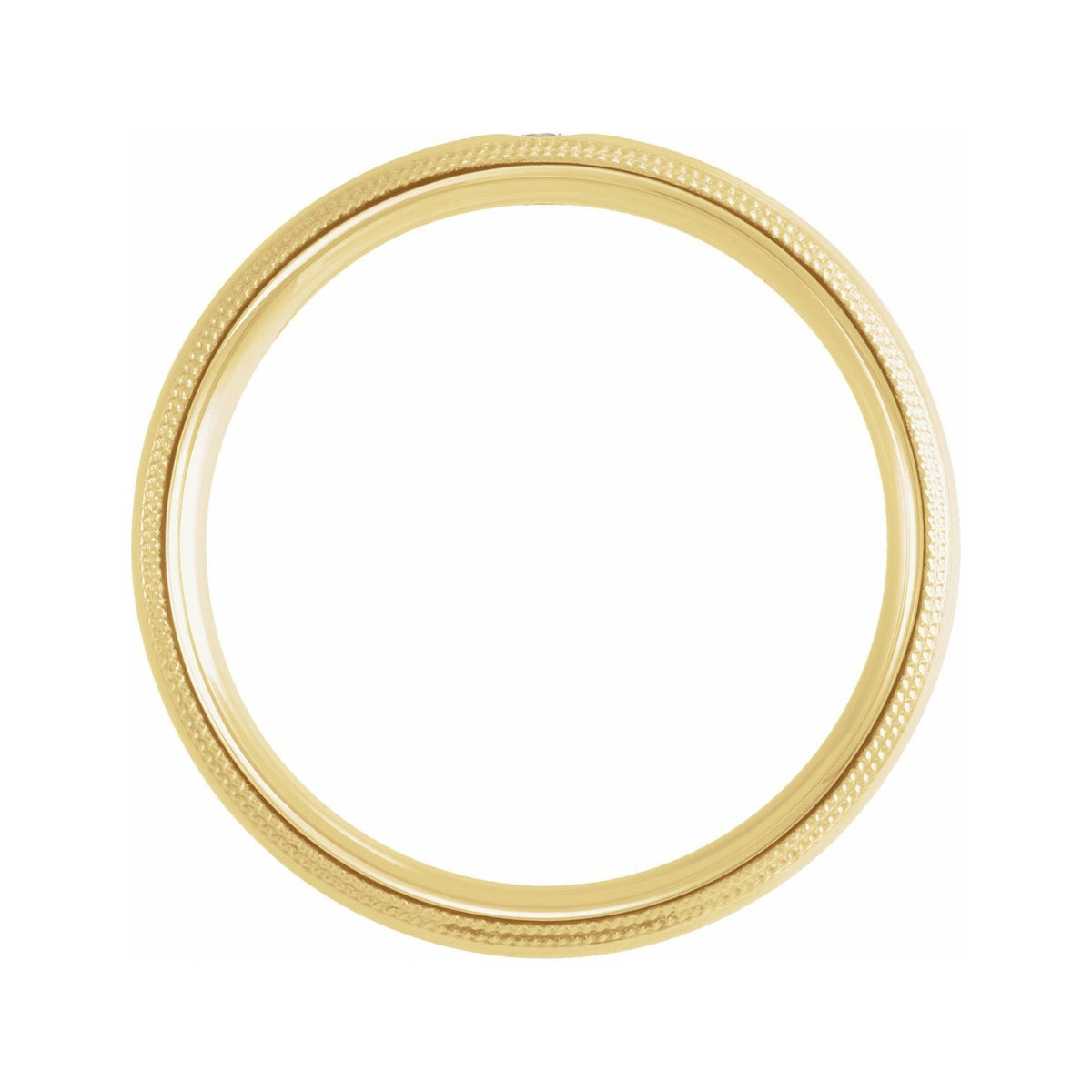 Sapphire Row Natural Diamond Milgrain Detail Solitaire Comfort Band - 14K Yellow Gold (view 2)