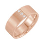 Sapphire Row Natural Diamond Detail Cigar Band - 14K Rose Gold