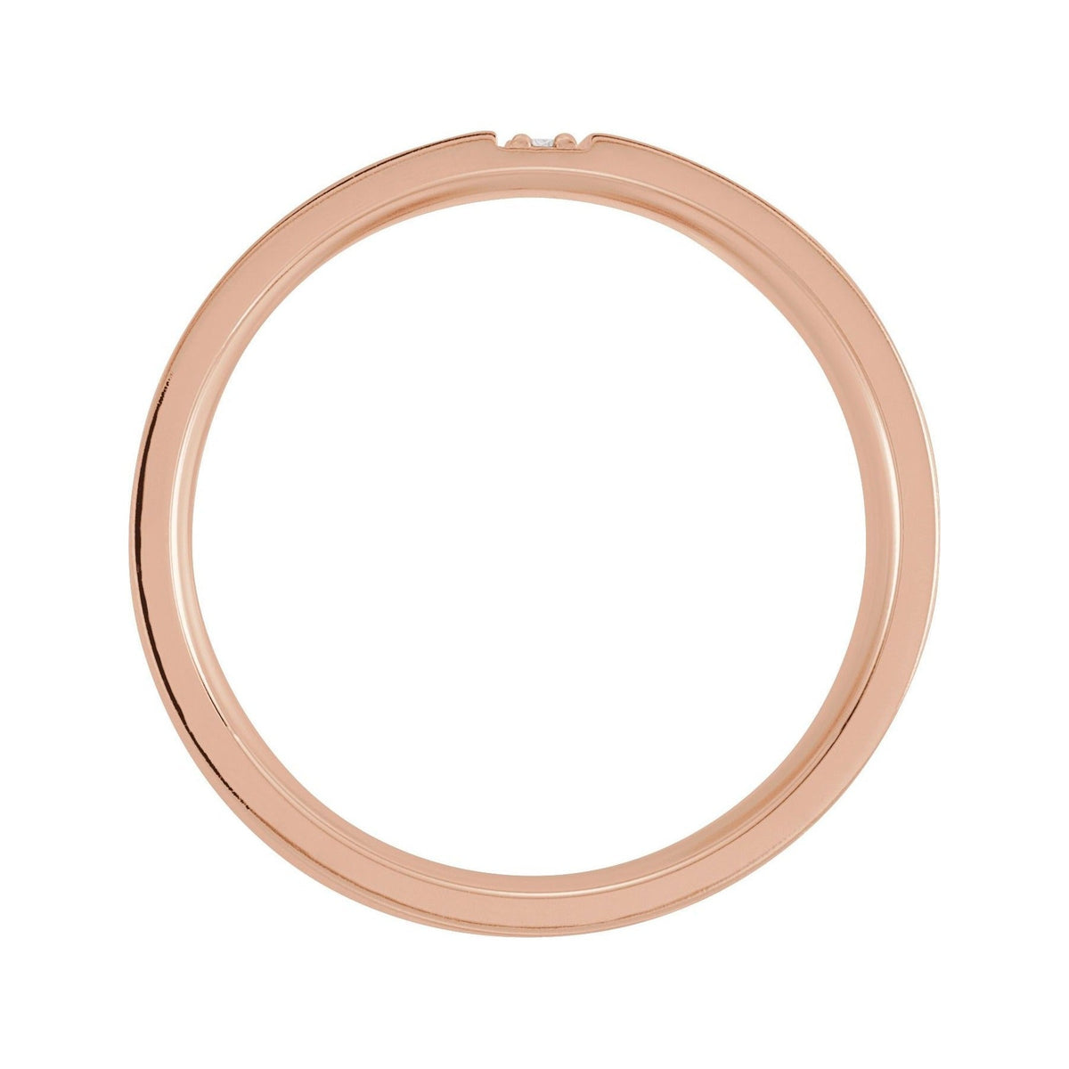 Sapphire Row Natural Diamond Detail Cigar Band - 14K Rose Gold (view 2)
