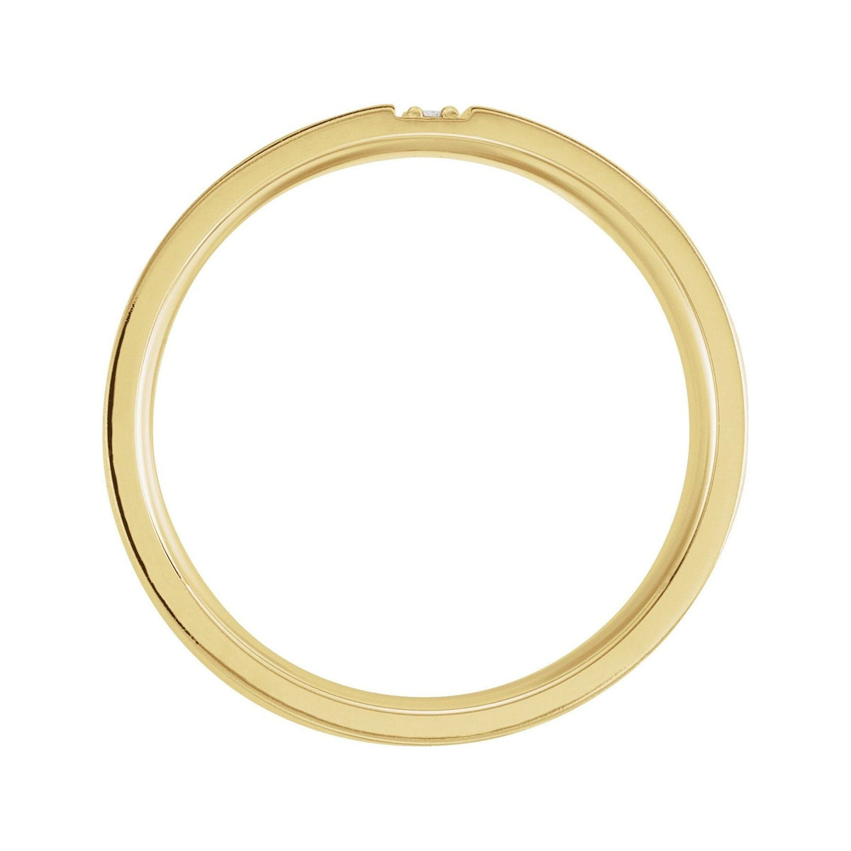 Sapphire Row Natural Diamond Detail Cigar Band - 14K Yellow Gold (view 2)