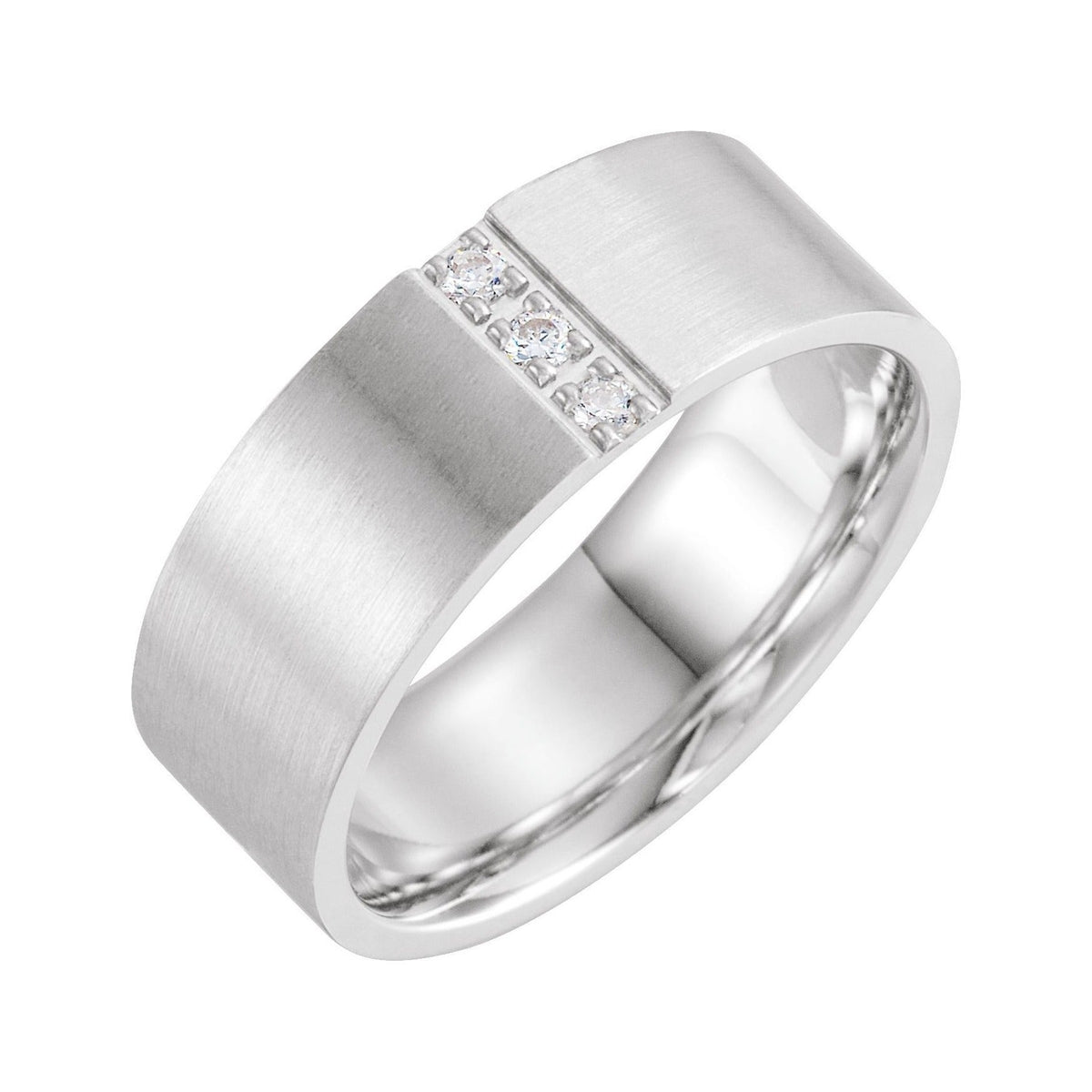 Sapphire Row Natural Diamond Detail Cigar Band - Platinum