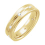 Sapphire Row Natural Diamond Grooved Detail Band - 14K Yellow Gold, 5 mm