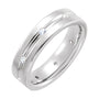 Sapphire Row Natural Diamond Grooved Detail Band - Platinum, 5 mm