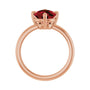 Sapphire Row Natural Gemstone Oval Solitaire Ring - Mozambique Garnet, 14K Rose Gold, 10 × 8 mm (view 2)