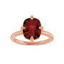 Sapphire Row Natural Gemstone Oval Solitaire Ring - Mozambique Garnet, 14K Rose Gold, 10 × 8 mm (view 3)