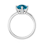 Sapphire Row Natural Gemstone Oval Solitaire Ring - London Blue Topaz, Platinum, 10 × 8 mm (view 2)