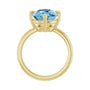Sapphire Row Natural Gemstone Oval Solitaire Ring - Sky Blue Topaz, 14K Yellow Gold, 12 × 10 mm (view 2)