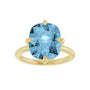 Sapphire Row Natural Gemstone Oval Solitaire Ring - Sky Blue Topaz, 14K Yellow Gold, 12 × 10 mm (view 3)