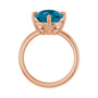 Sapphire Row Natural Gemstone Oval Solitaire Ring - London Blue Topaz, 14K Rose Gold, 12 × 10 mm (view 2)