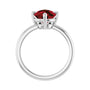 Sapphire Row Natural Gemstone Oval Solitaire Ring - Mozambique Garnet, 14K White Gold, 10 × 8 mm (view 2)