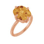 Sapphire Row Natural Gemstone Oval Solitaire Ring - Citrine, 14K Rose Gold, 12 × 10 mm