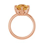 Sapphire Row Natural Gemstone Oval Solitaire Ring - Citrine, 14K Rose Gold, 12 × 10 mm (view 2)
