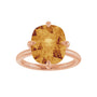 Sapphire Row Natural Gemstone Oval Solitaire Ring - Citrine, 14K Rose Gold, 12 × 10 mm (view 3)