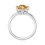 Sapphire Row Natural Gemstone Oval Solitaire Ring - Citrine, 14K White Gold, 10 × 8 mm (view 2)