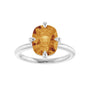Sapphire Row Natural Gemstone Oval Solitaire Ring - Citrine, 14K White Gold, 10 × 8 mm (view 3)