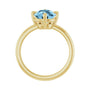 Sapphire Row Natural Gemstone Oval Solitaire Ring - Sky Blue Topaz, 14K Yellow Gold, 10 × 8 mm (view 2)