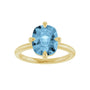 Sapphire Row Natural Gemstone Oval Solitaire Ring - Sky Blue Topaz, 14K Yellow Gold, 10 × 8 mm (view 3)