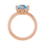 Sapphire Row Natural Gemstone Oval Solitaire Ring - Sky Blue Topaz, 14K Rose Gold, 10 × 8 mm (view 2)