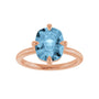 Sapphire Row Natural Gemstone Oval Solitaire Ring - Sky Blue Topaz, 14K Rose Gold, 10 × 8 mm (view 3)