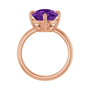Sapphire Row Natural Gemstone Oval Solitaire Ring - Amethyst, 14K Rose Gold, 12 × 10 mm (view 2)